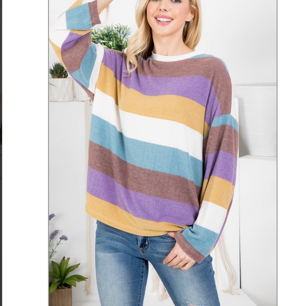 Multicolored Striped Top - Picture 2 of 5